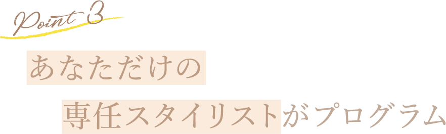 Point3 あなただけの専任スタイリストがプログラム